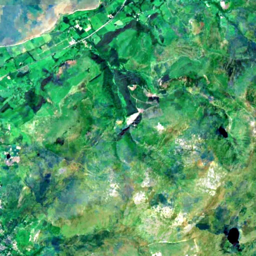 Aber Falls seen from above (Sentinel-2)