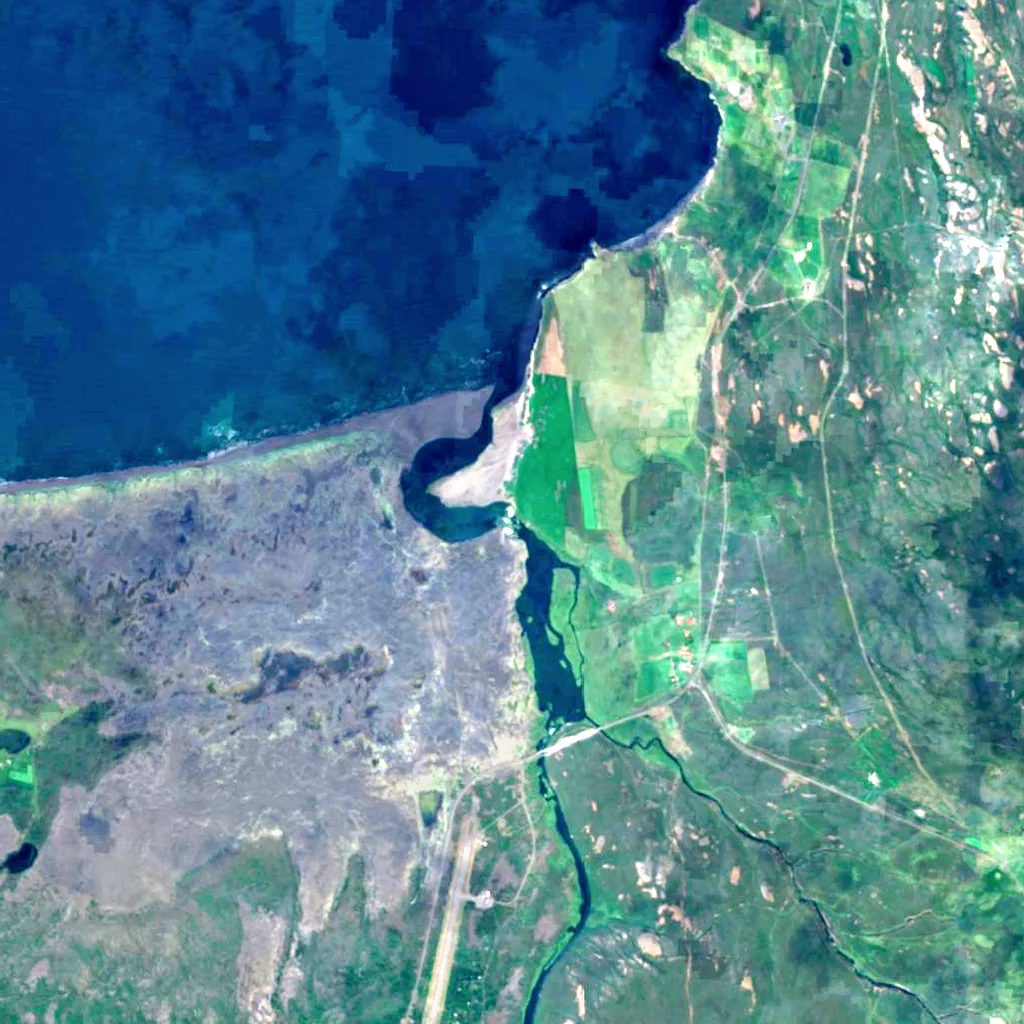 Æðarfossar seen from above (Sentinel-2)