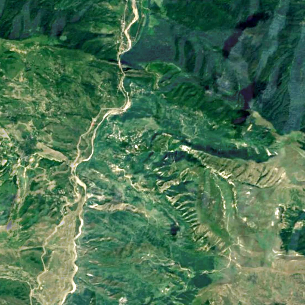 Afurja Waterfall seen from above (Sentinel-2)