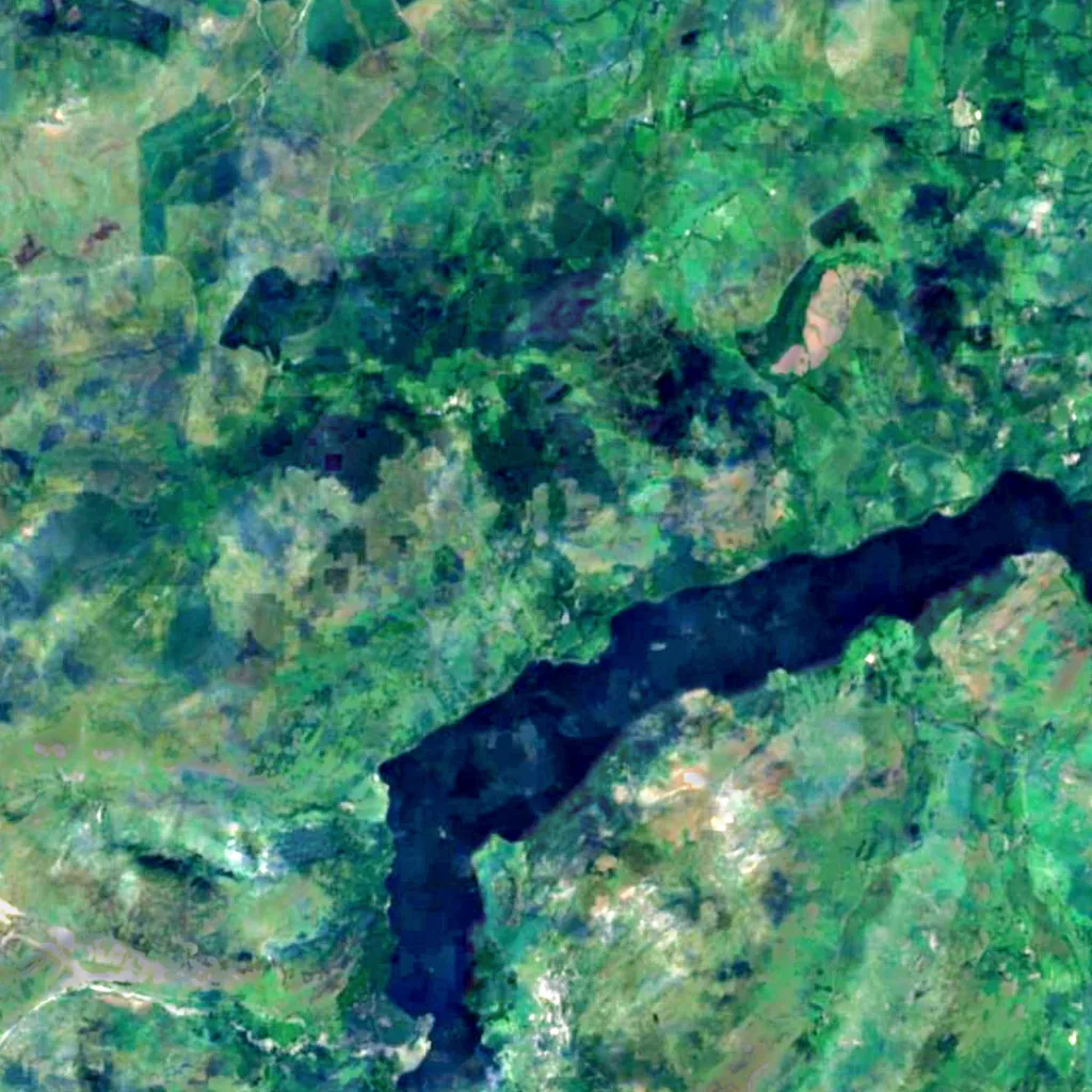 Aira Force seen from above (Sentinel-2)