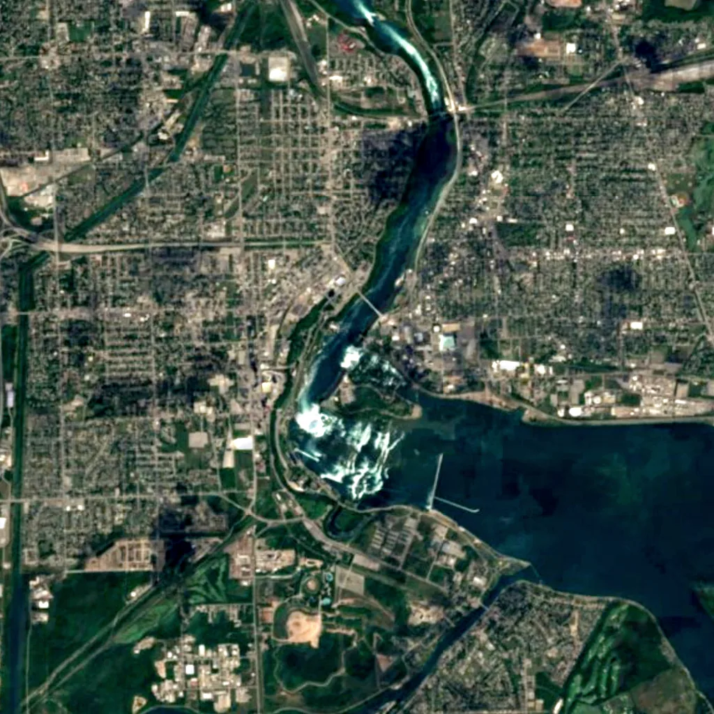 American Falls seen from above (Sentinel-2)