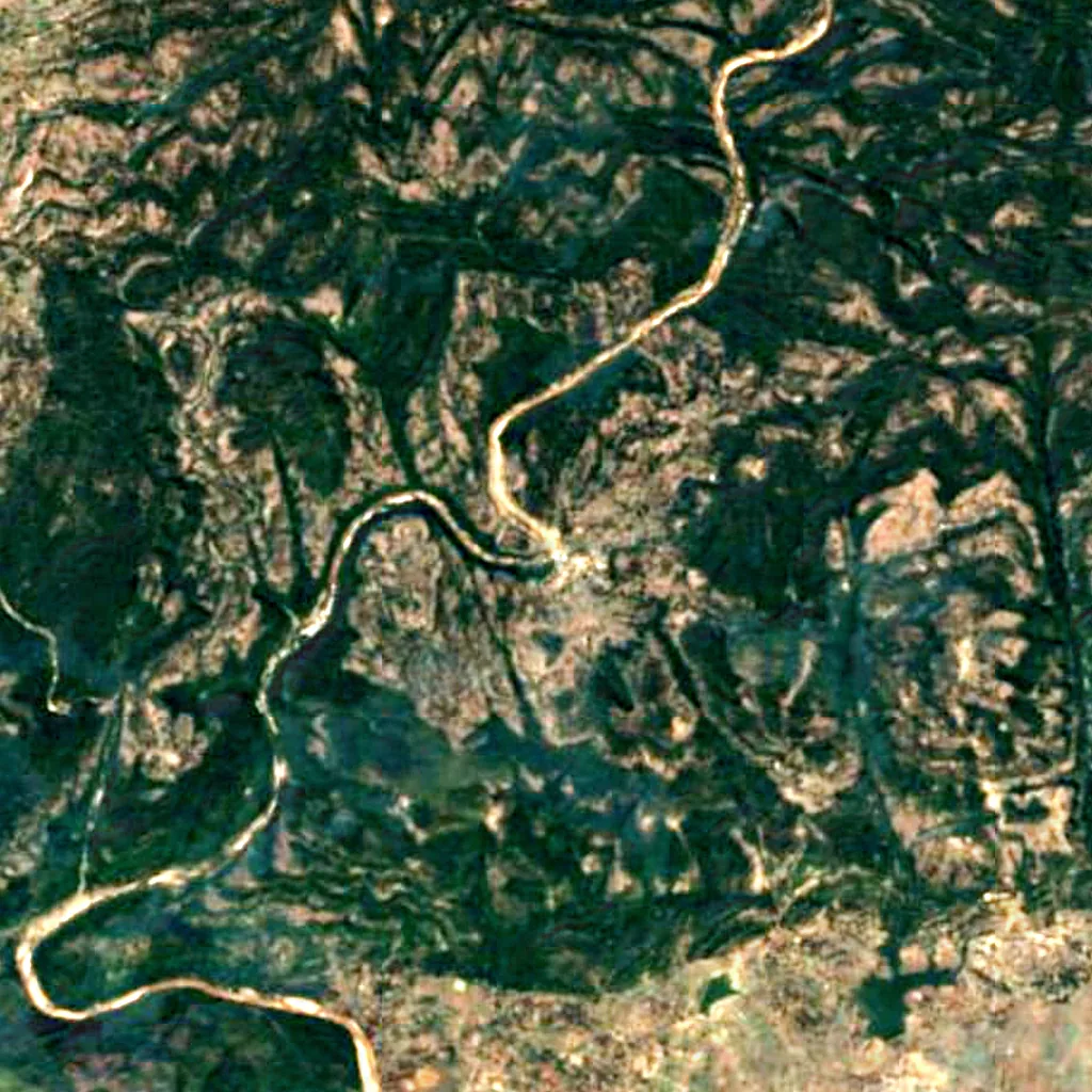 Amritdhara falls seen from above (Sentinel-2)