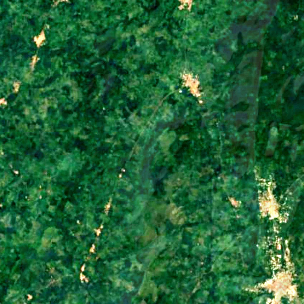 Asenema Waterfall seen from above (Sentinel-2)