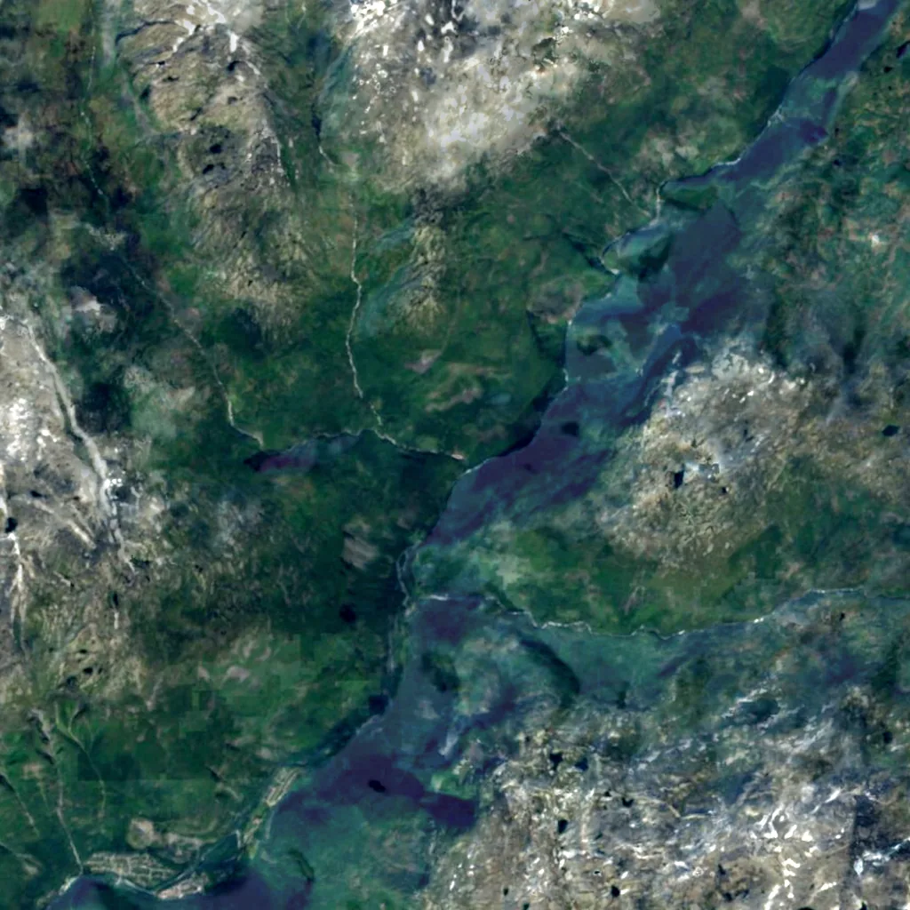 Avdalsfossen seen from above (Sentinel-2)