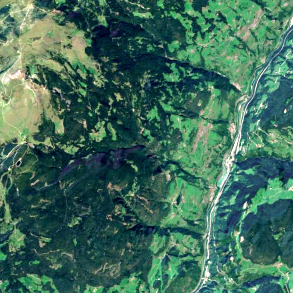 Barbian waterfalls seen from above (Sentinel-2)
