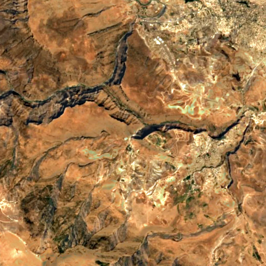 Bekhal Waterfall seen from above (Sentinel-2)