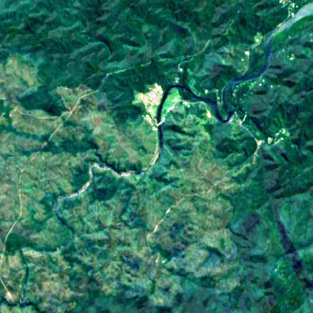 Bloomfield Falls seen from above (Sentinel-2)