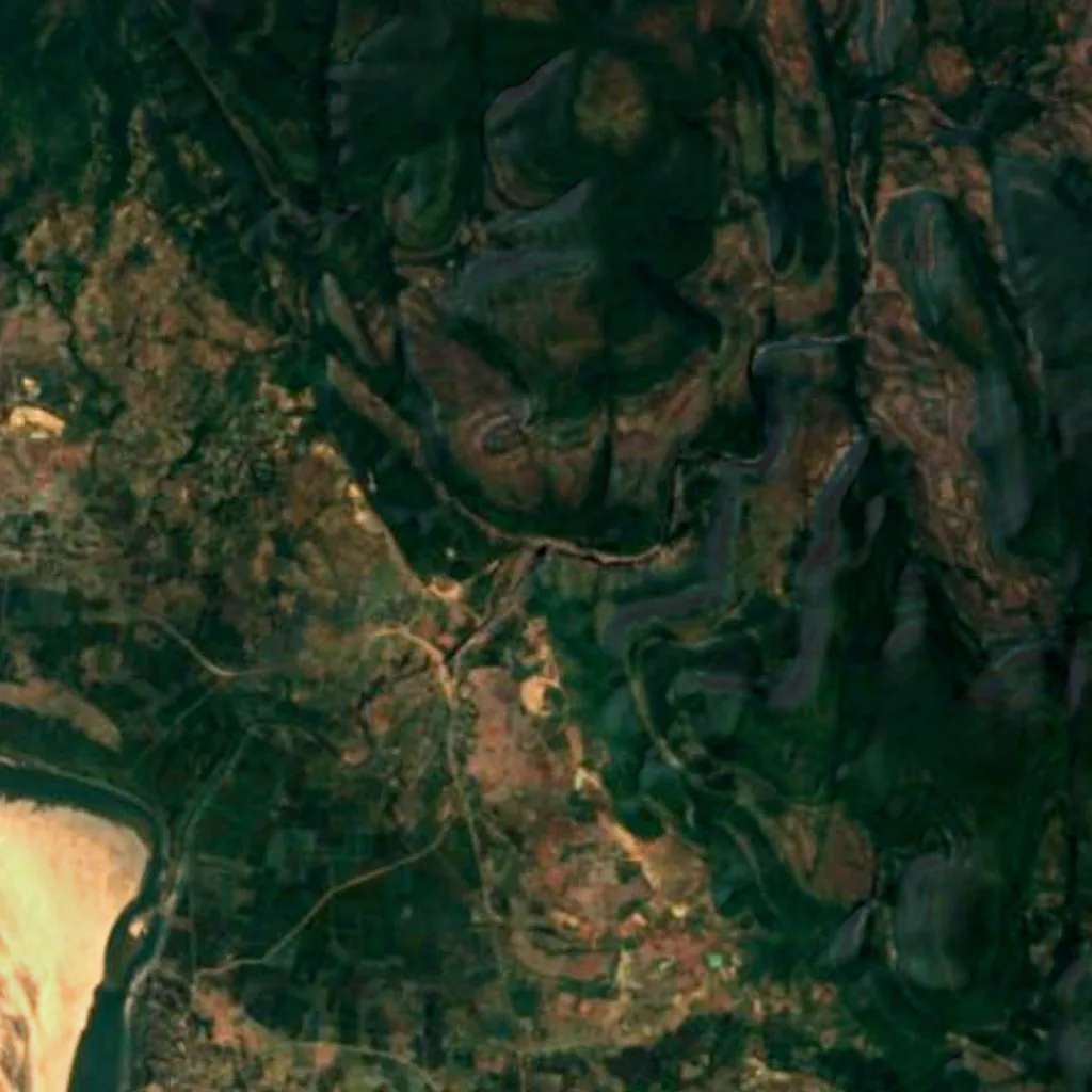 Bogatha Waterfall seen from above (Sentinel-2)