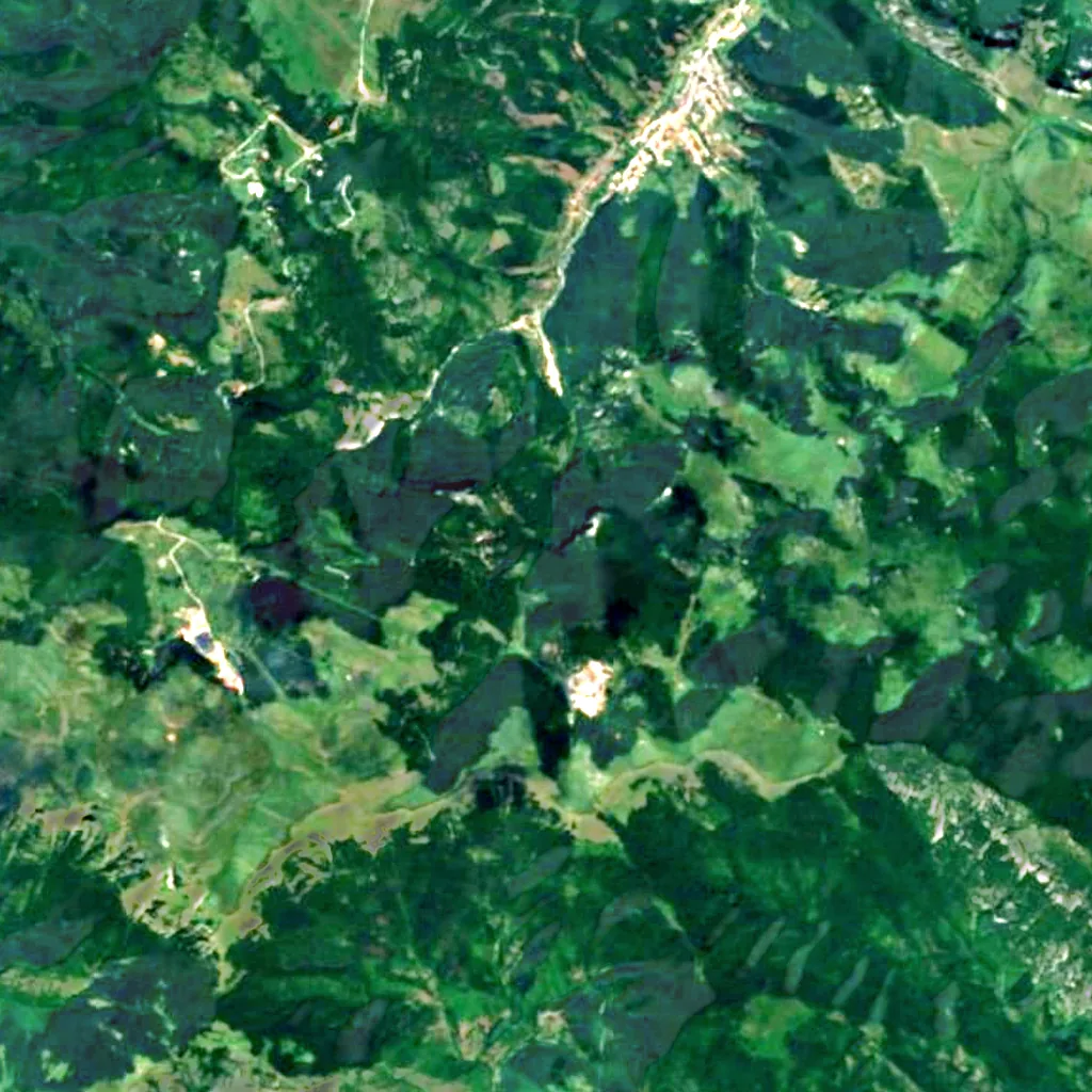 Borov Kamak seen from above (Sentinel-2)