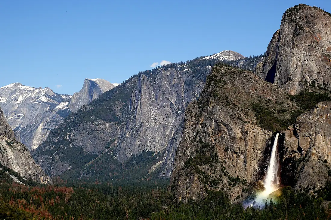 2016-04-18 055 Half Dome and Bridalveil Falls from Tunnel View Yosemite National Park