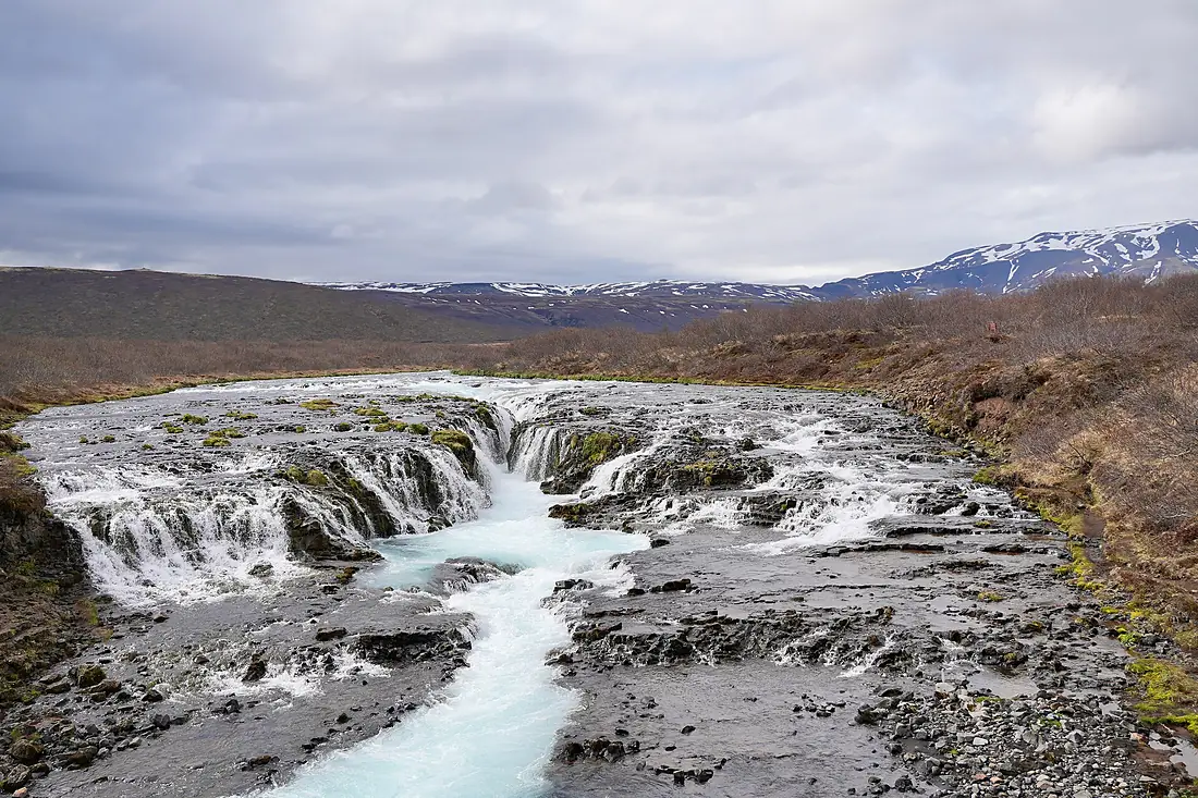 Bruarfoss waterfall on Bruara River Iceland