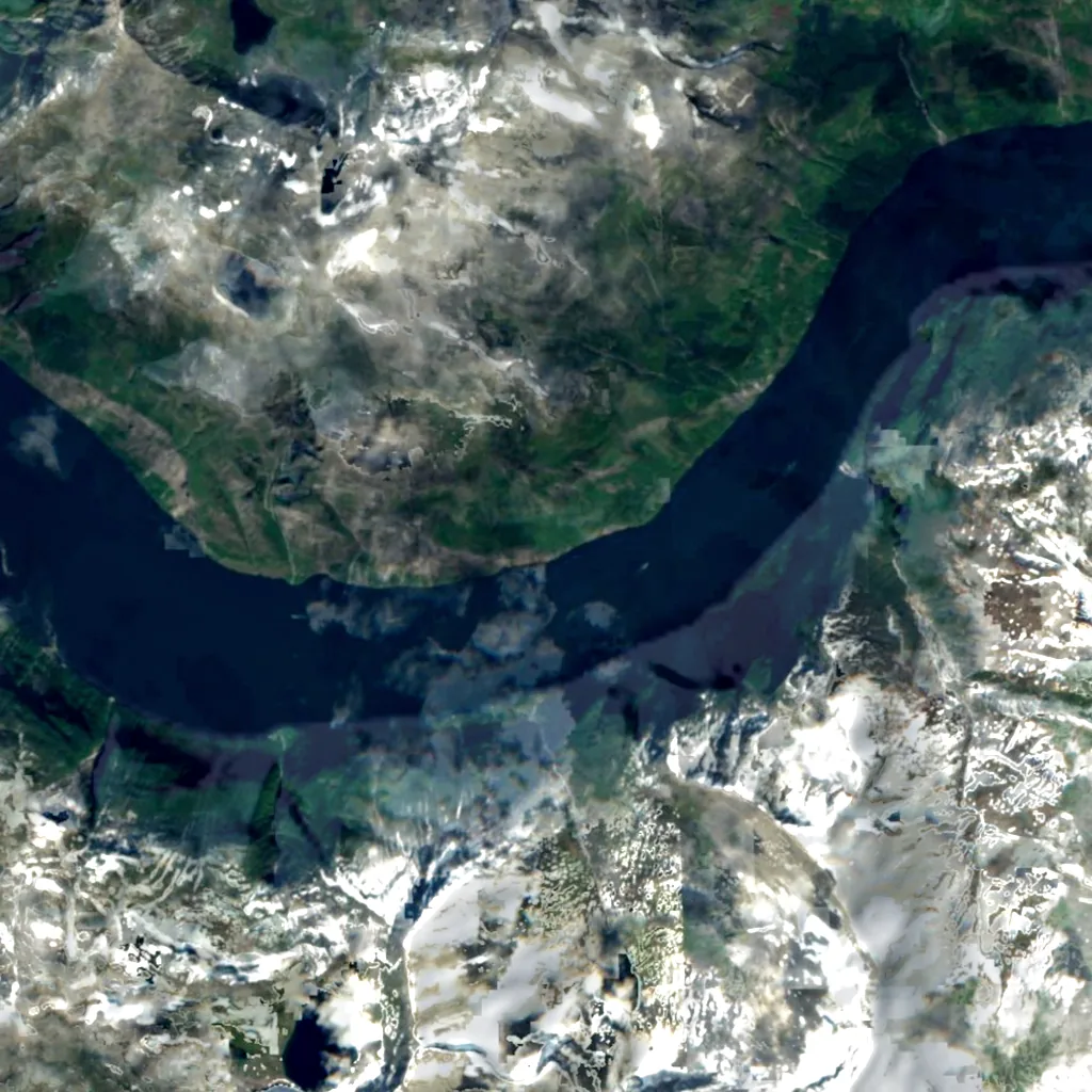 Brudesløret seen from above (Sentinel-2)