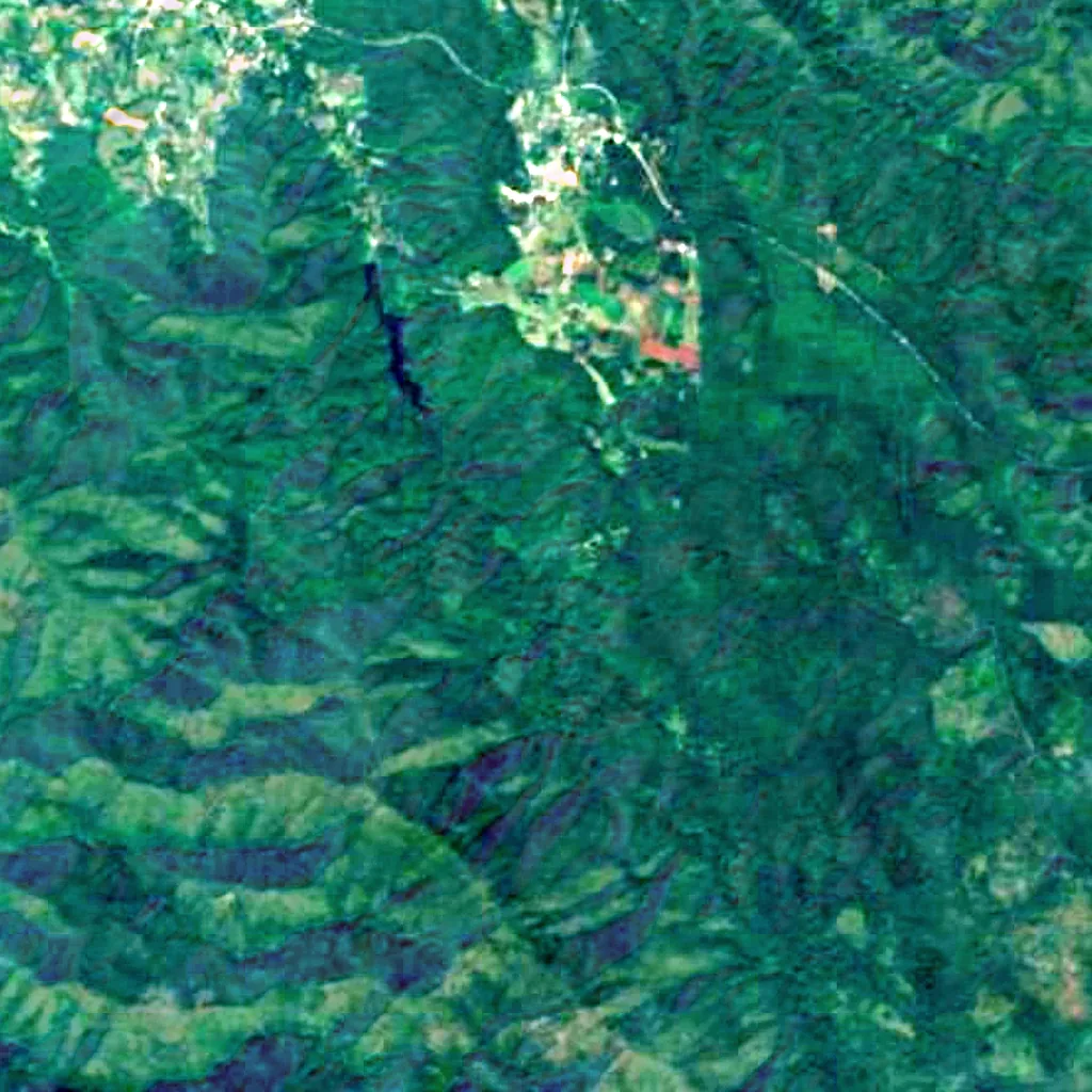 Bua Tong Waterfall seen from above (Sentinel-2)