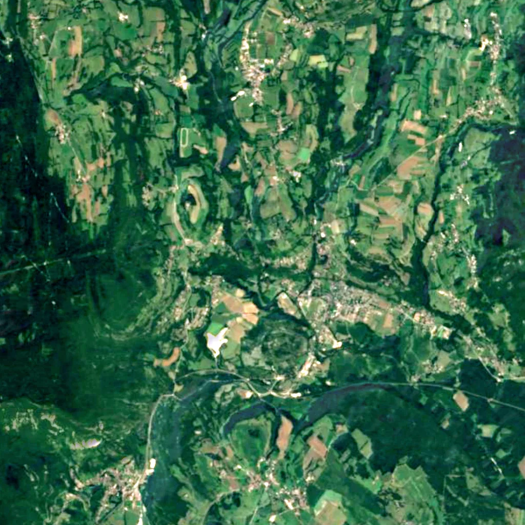 Cascade de Cerveyrieu seen from above (Sentinel-2)