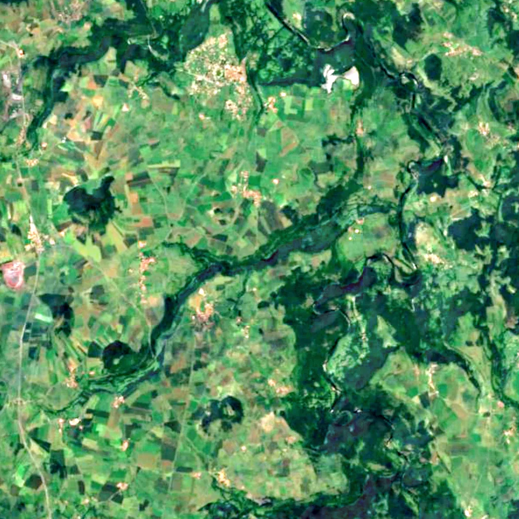 Cascade de la Beaume seen from above (Sentinel-2)