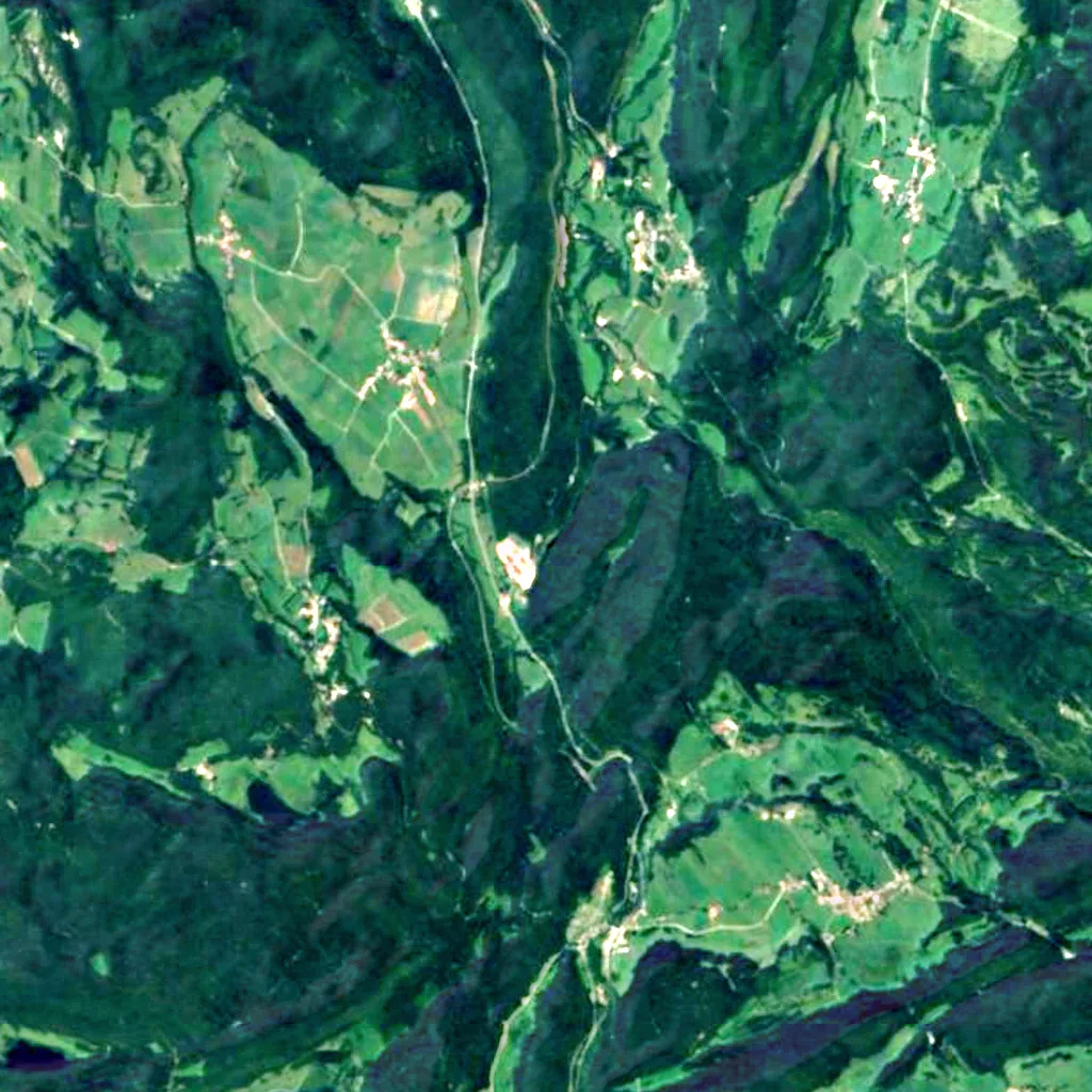 Cascade de la Billaude seen from above (Sentinel-2)