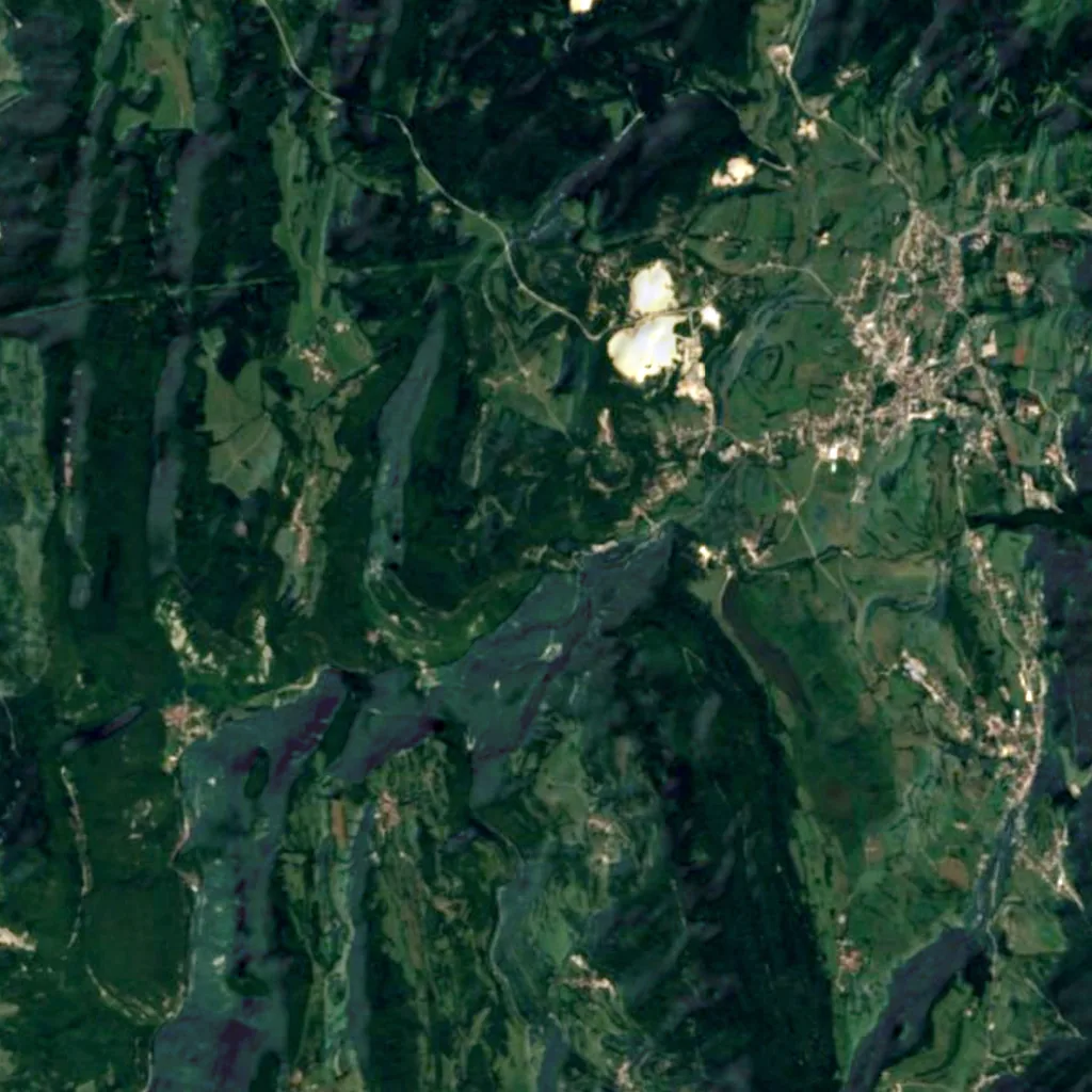 Cascade de la Charabotte seen from above (Sentinel-2)