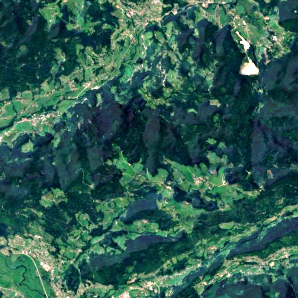 Cascade de la Pissoire seen from above (Sentinel-2)
