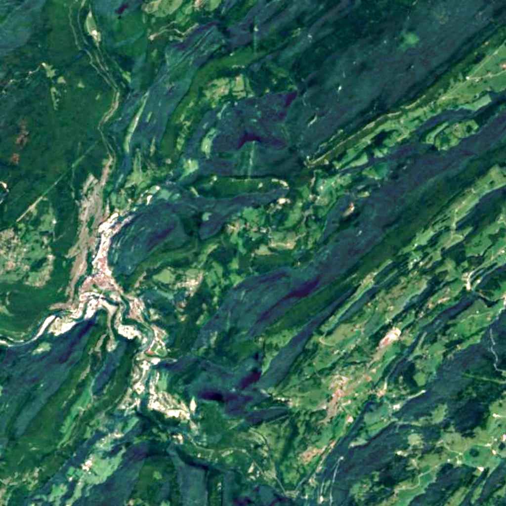 Cascade de la queue de cheval seen from above (Sentinel-2)