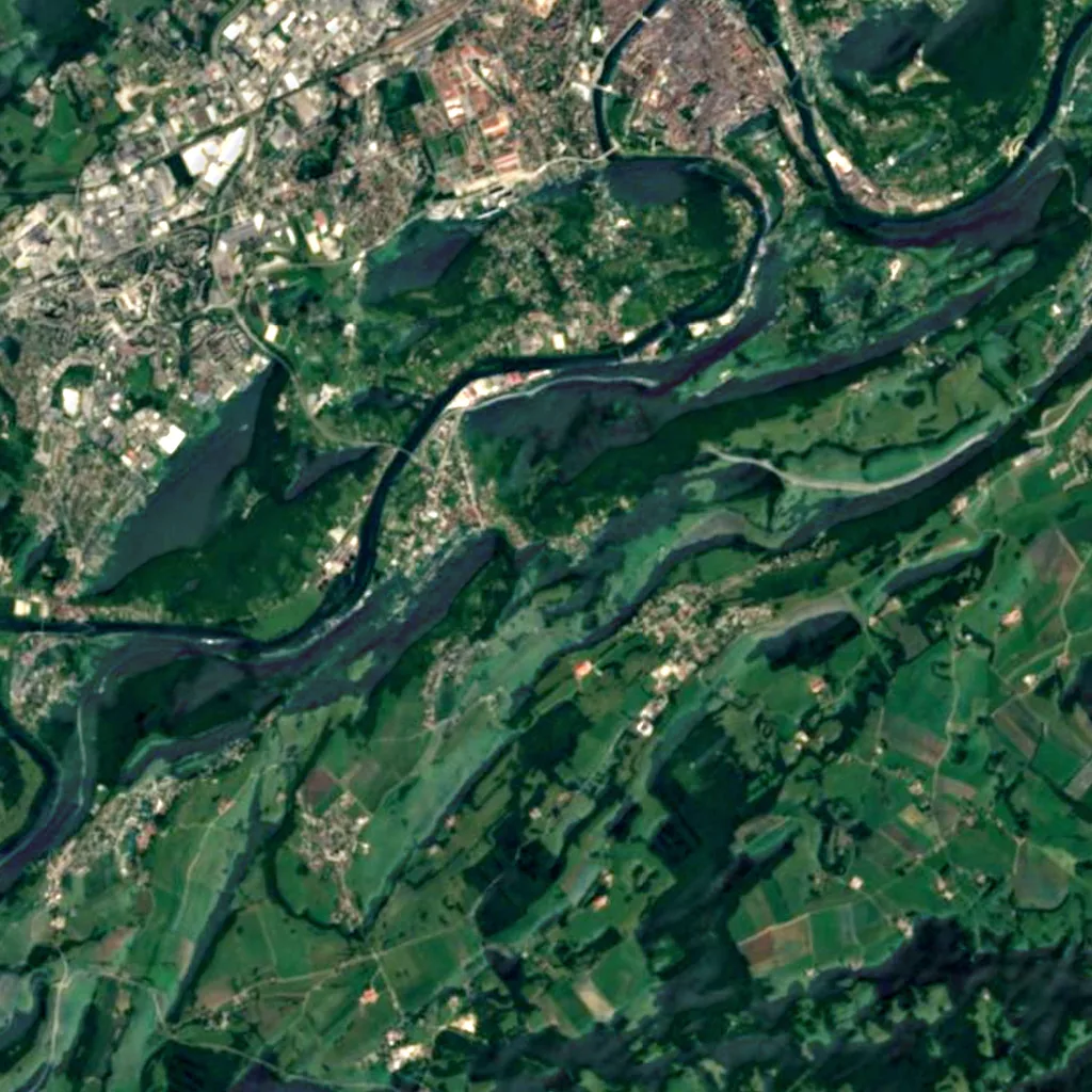Cascade du Bout du Monde seen from above (Sentinel-2)