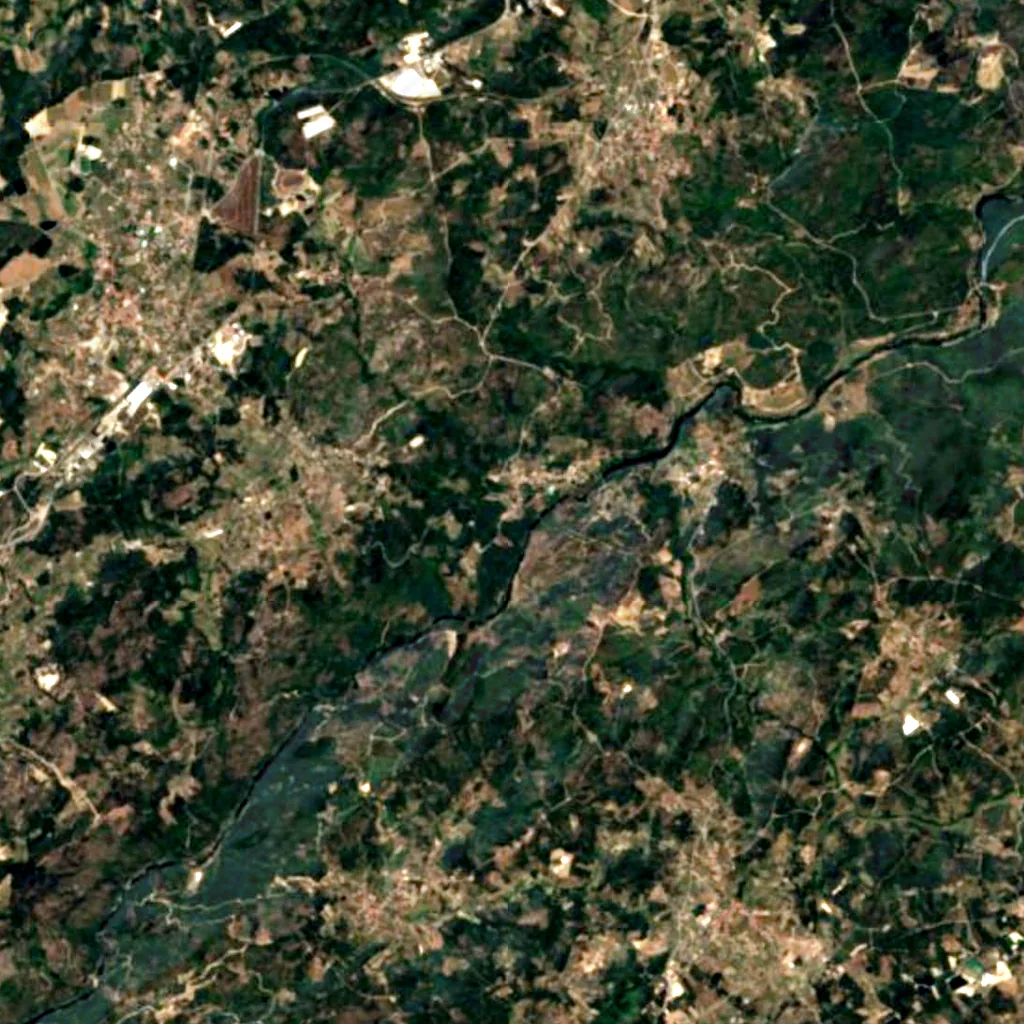Cascata da Pantanha seen from above (Sentinel-2)
