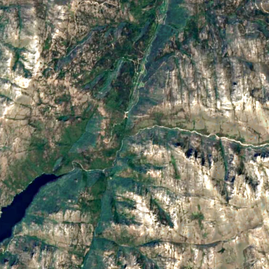 Cascata da Portela do Homem seen from above (Sentinel-2)