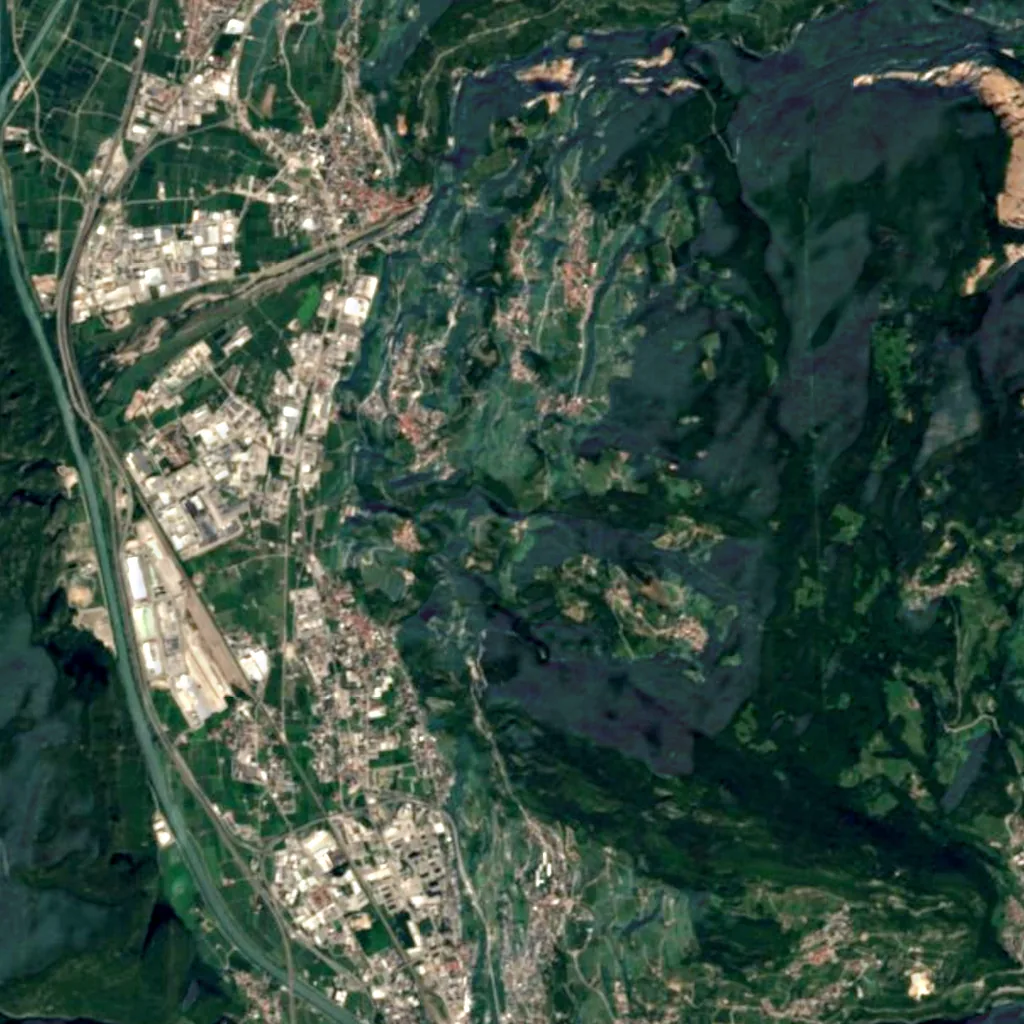 Cascata del Mughetto seen from above (Sentinel-2)