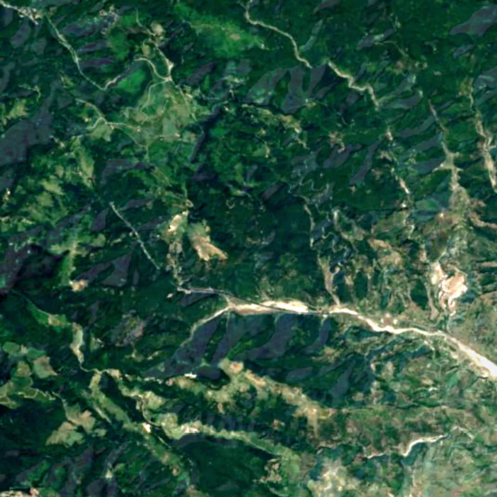 Cascata di Salino (Calabria) seen from above (Sentinel-2)