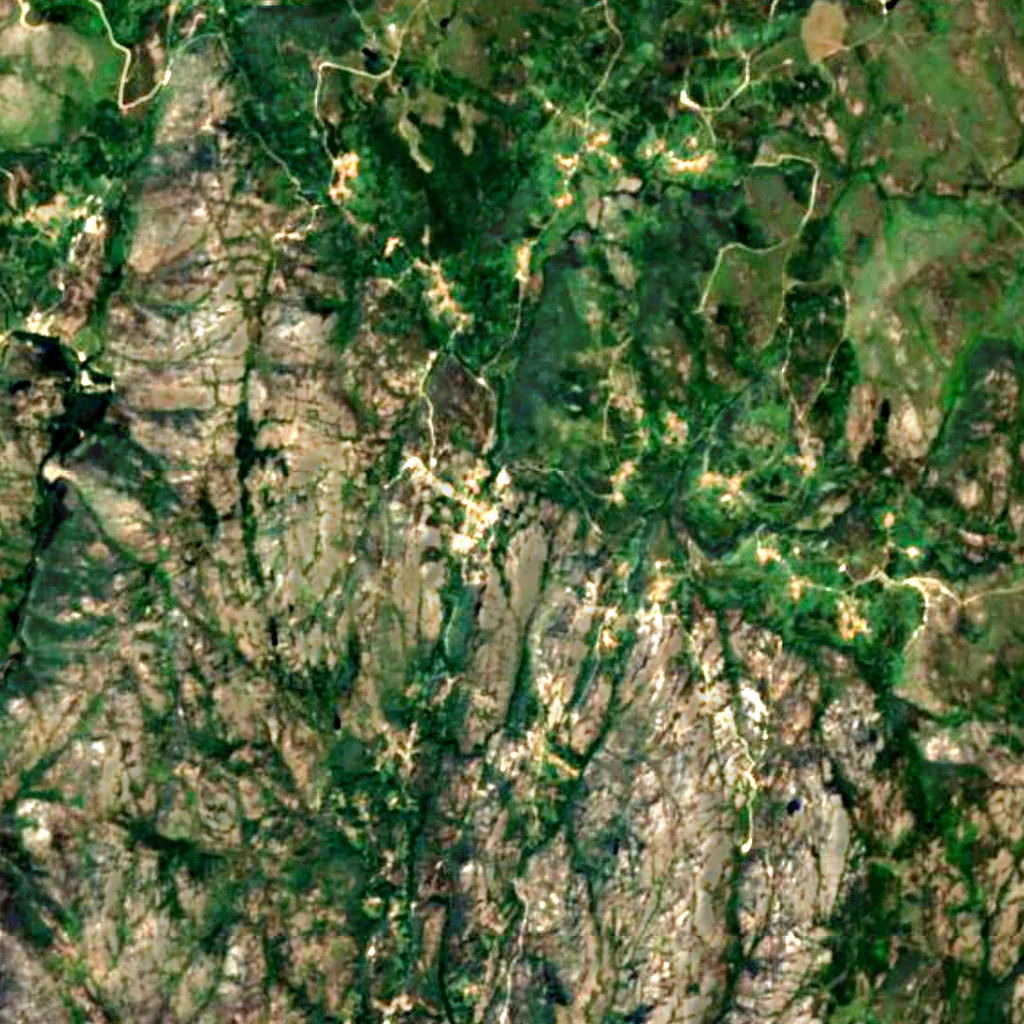 Cascata do Castro Laboreiro seen from above (Sentinel-2)