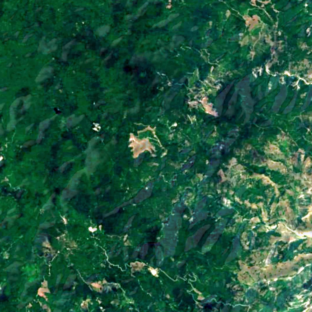 Cascata of the Marmarico seen from above (Sentinel-2)