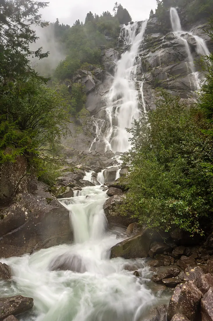 Nardis Waterfalls in a rainy day, Val Genova