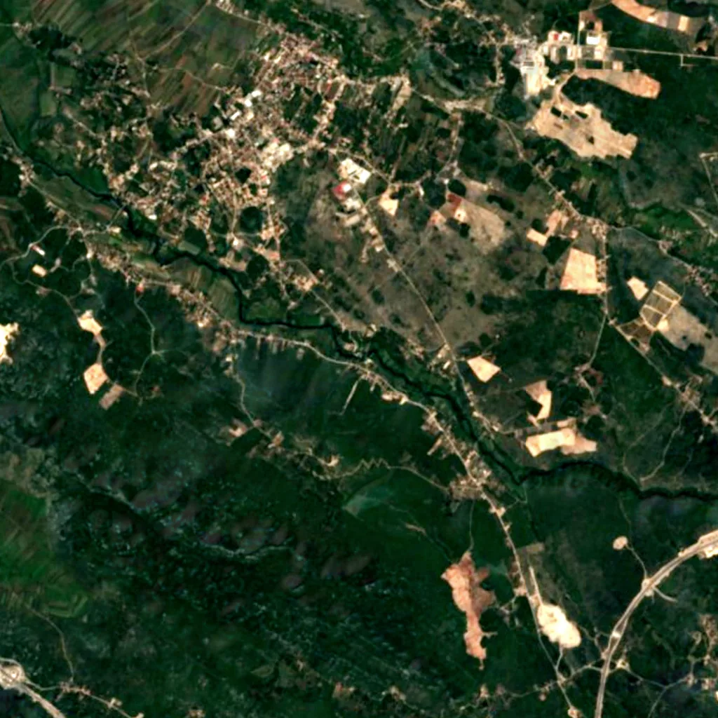 Čeveljuša seen from above (Sentinel-2)