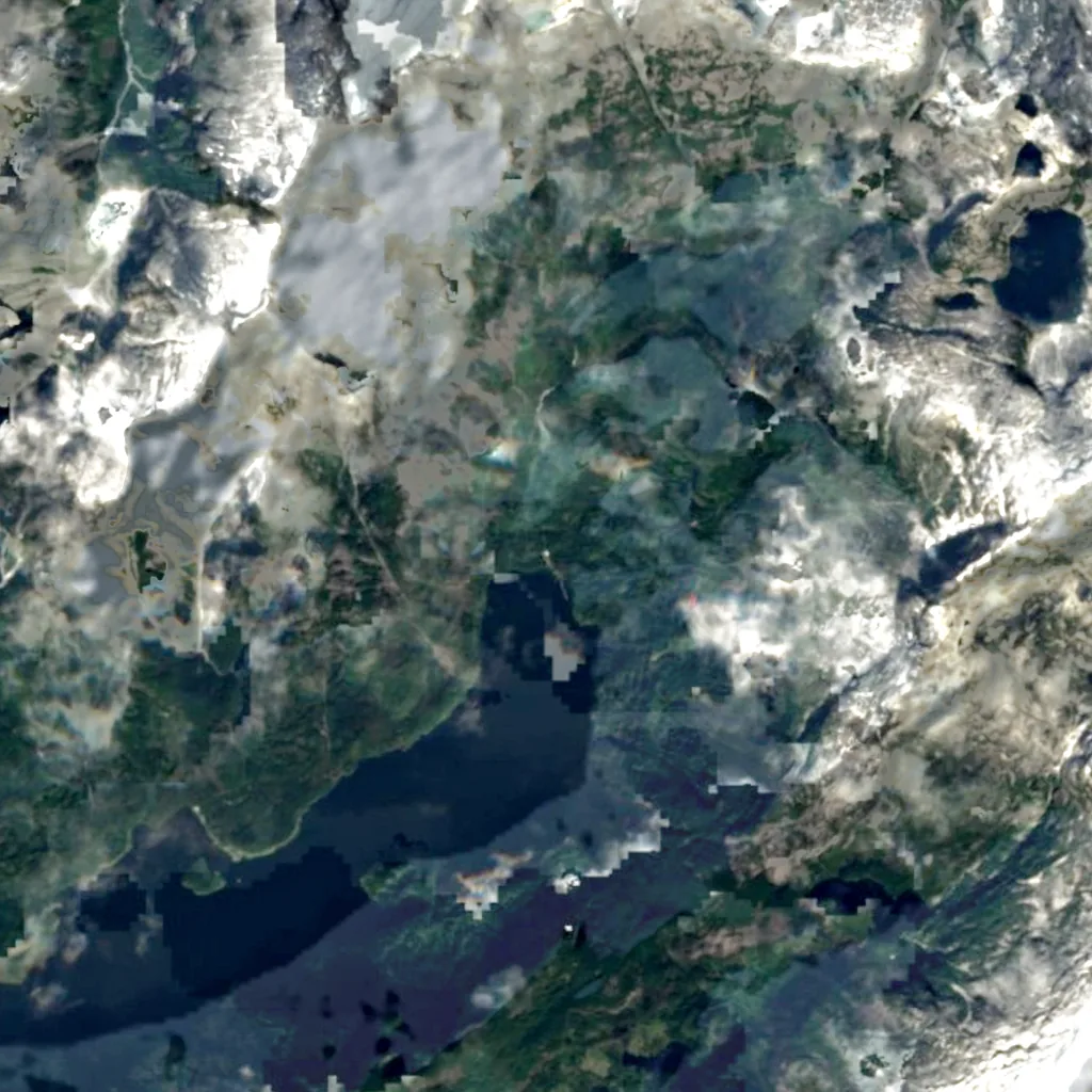 Chatterbox Falls seen from above (Sentinel-2)
