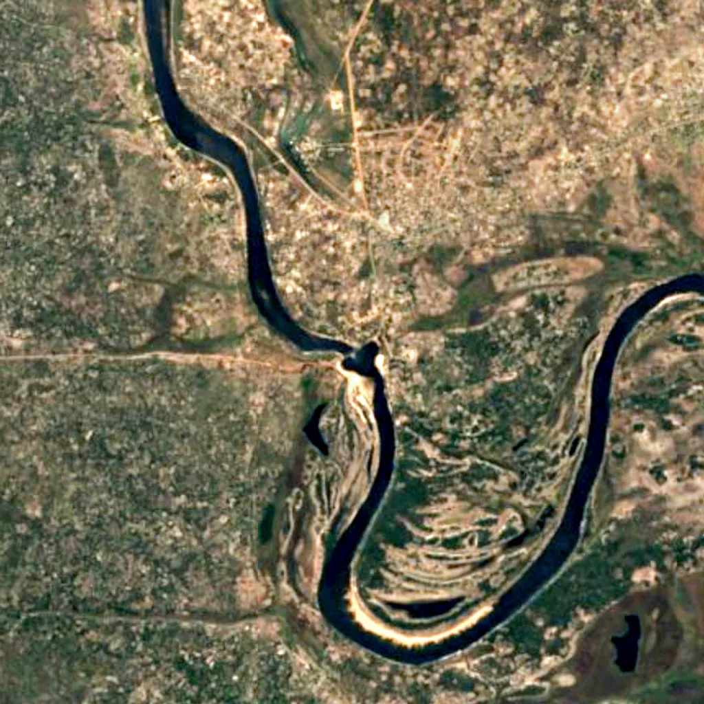 Chavuma Falls seen from above (Sentinel-2)