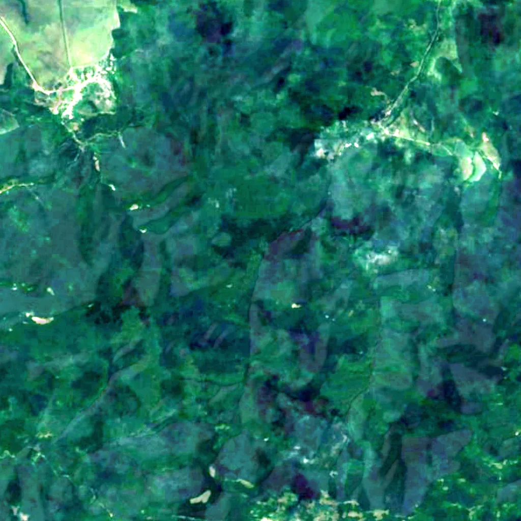 Cheremisovskie waterfalls seen from above (Sentinel-2)