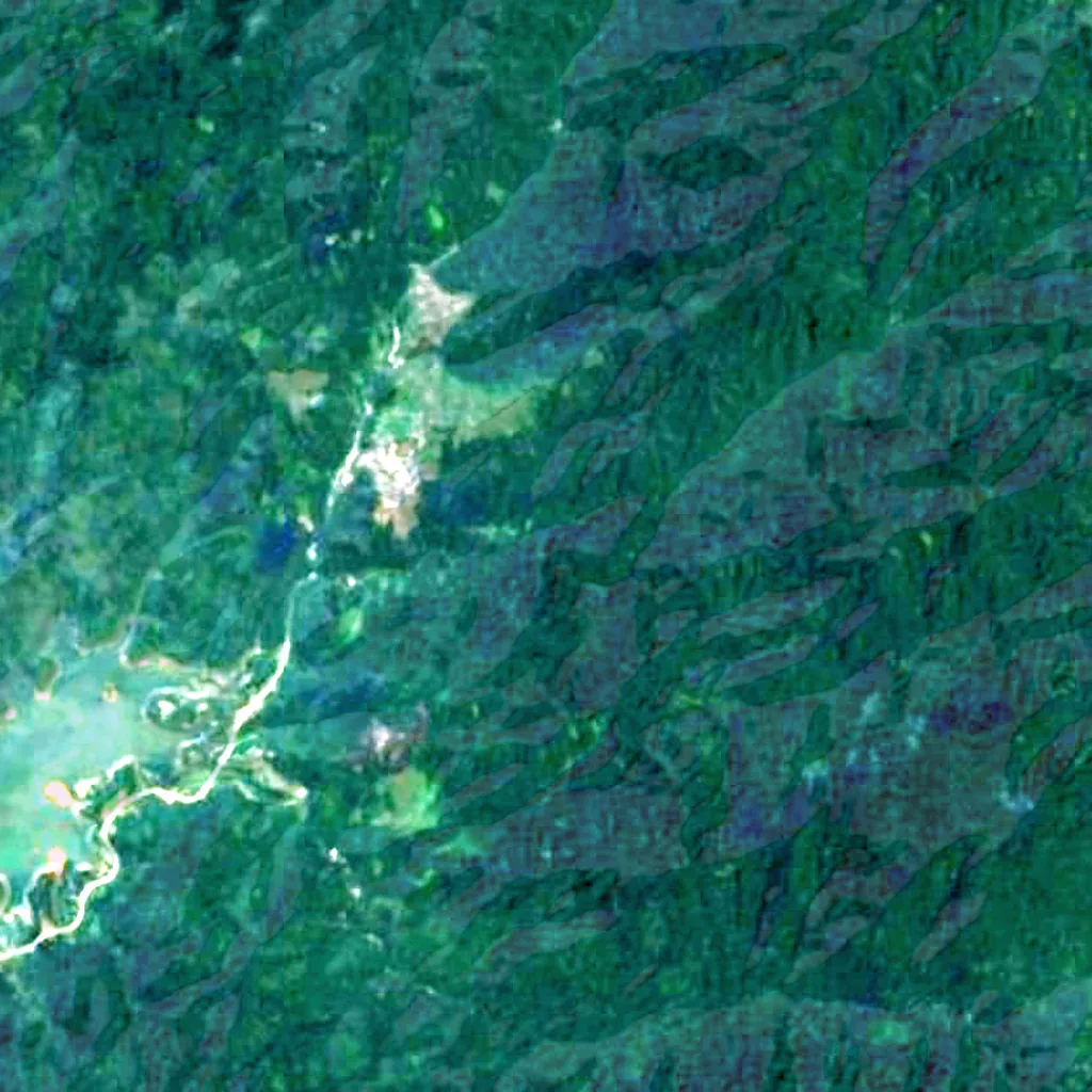 Chiling waterfalls seen from above (Sentinel-2)