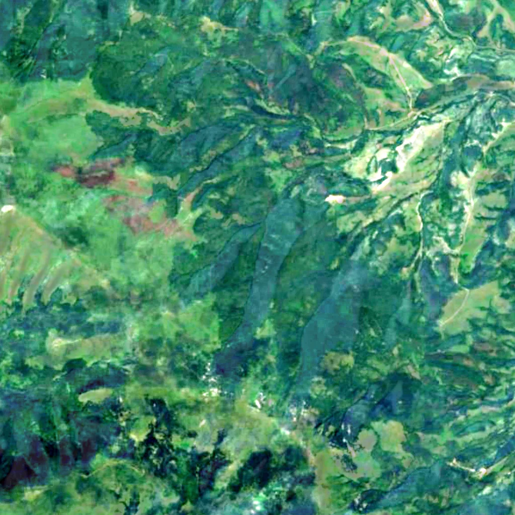 Chiprovtsi waterfall seen from above (Sentinel-2)