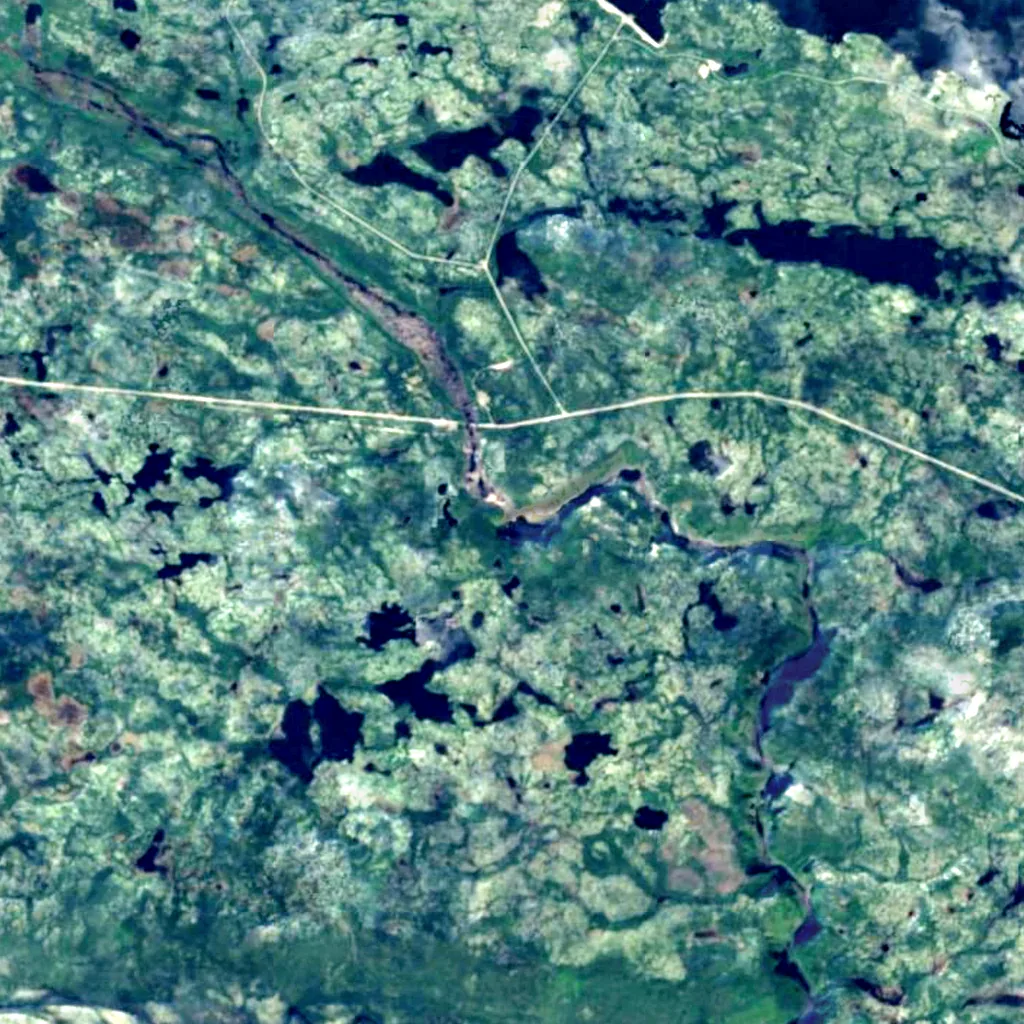 Churchill Falls seen from above (Sentinel-2)