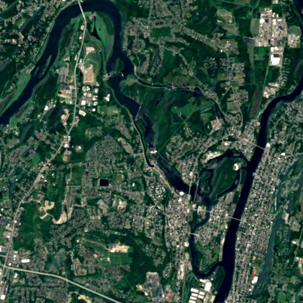 Cohoes Falls seen from above (Sentinel-2)