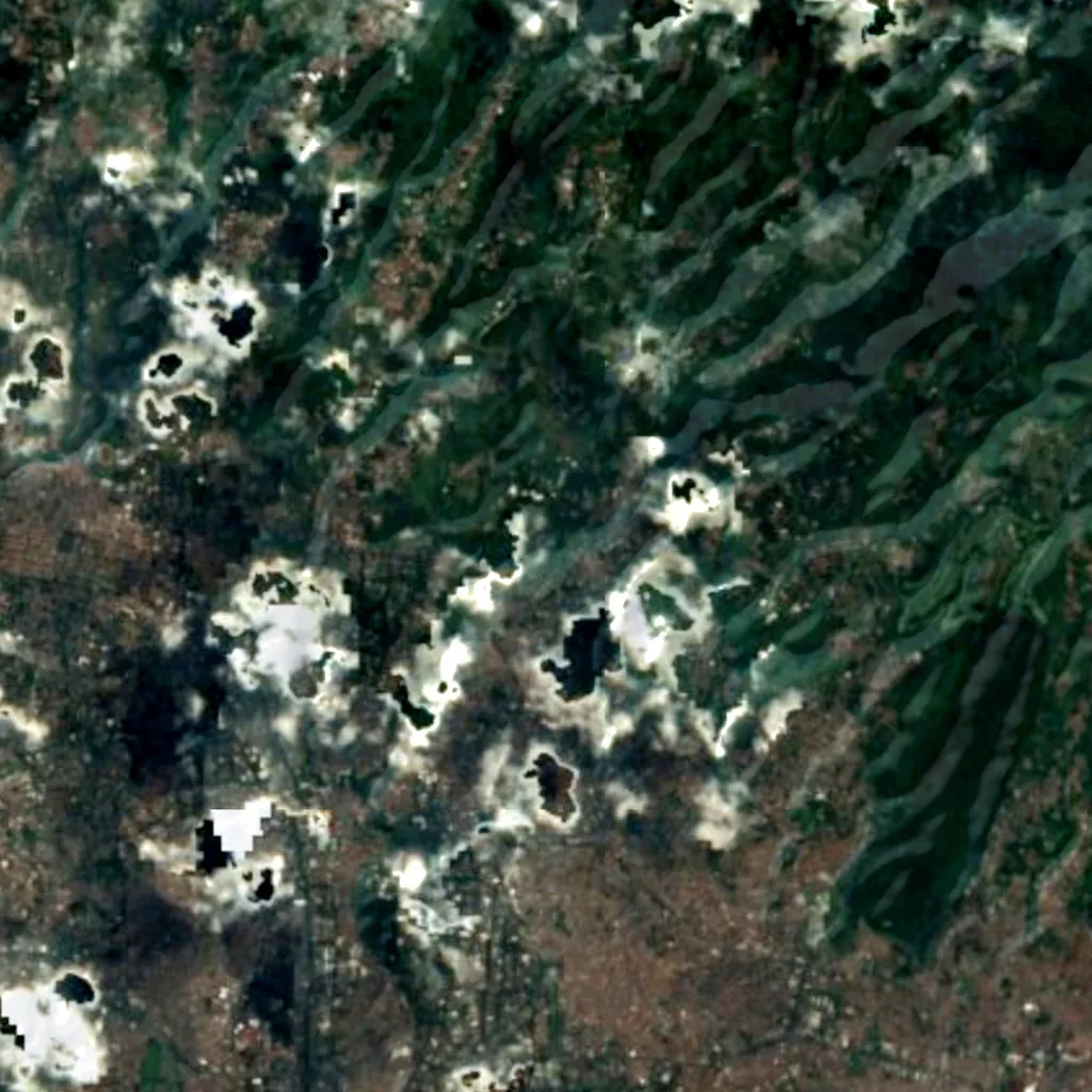 Dago Waterfall seen from above (Sentinel-2)