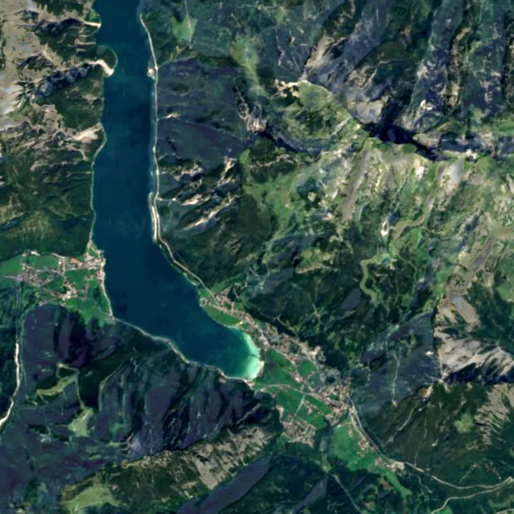 Dalfazer Wasserfall seen from above (Sentinel-2)