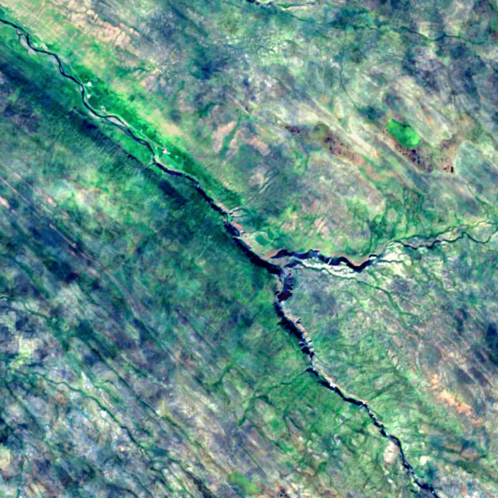 Dalfoss seen from above (Sentinel-2)