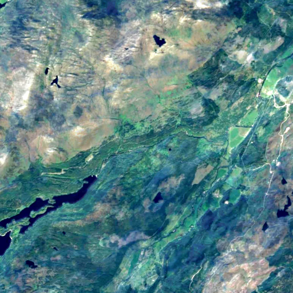 Dog Falls seen from above (Sentinel-2)
