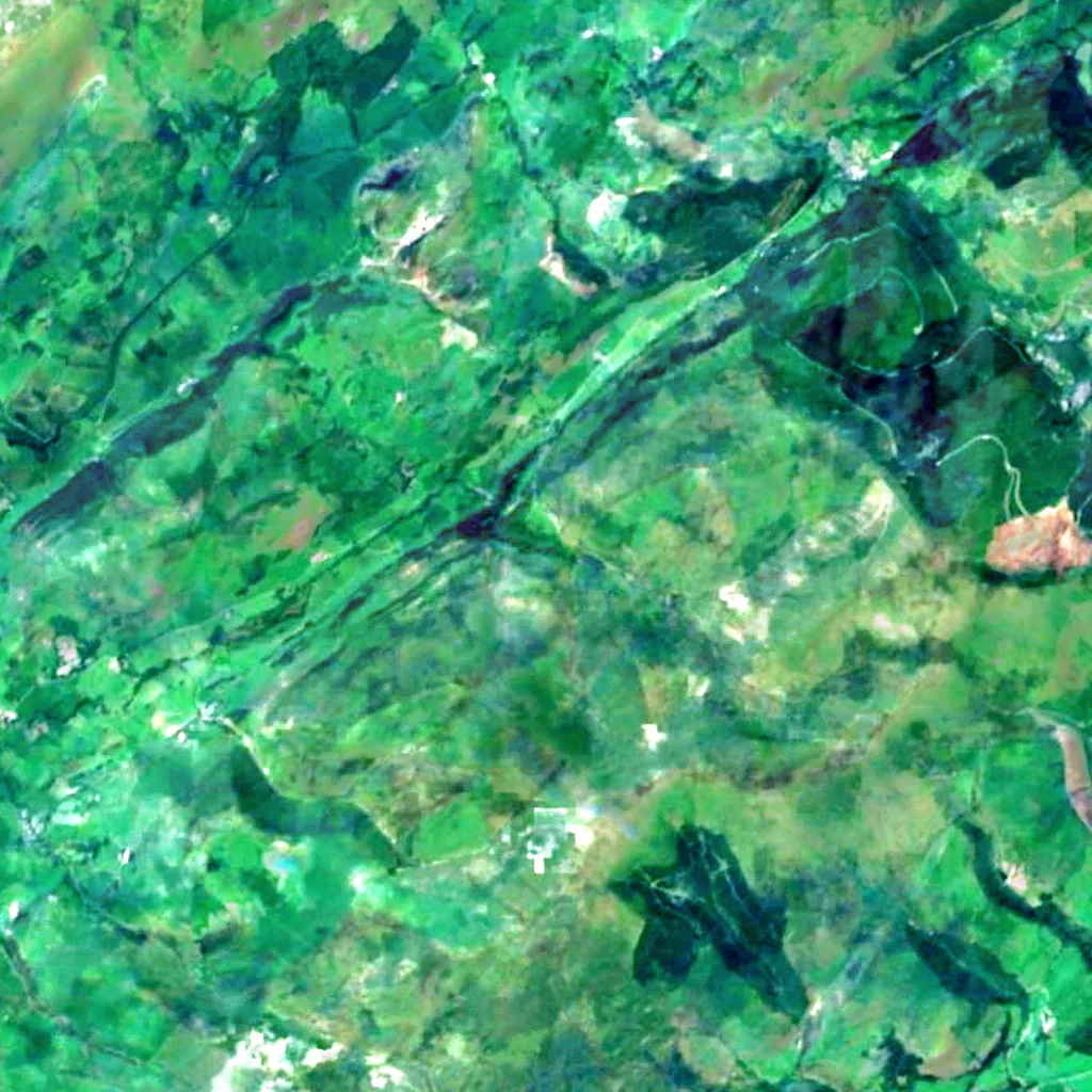Dolgoch Falls seen from above (Sentinel-2)