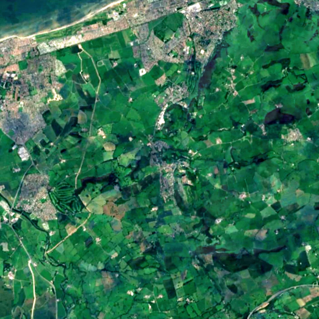 Dyserth Waterfall seen from above (Sentinel-2)