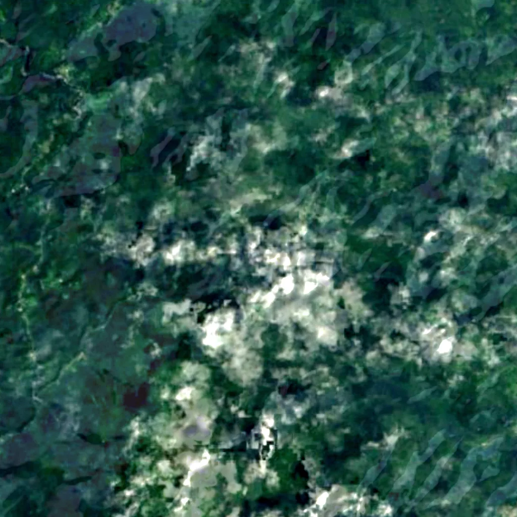 Emerald Pool, Dominica seen from above (Sentinel-2)