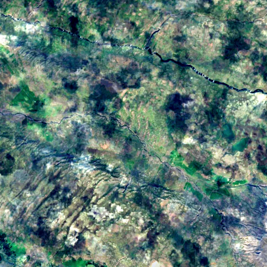 Englandsfoss seen from above (Sentinel-2)