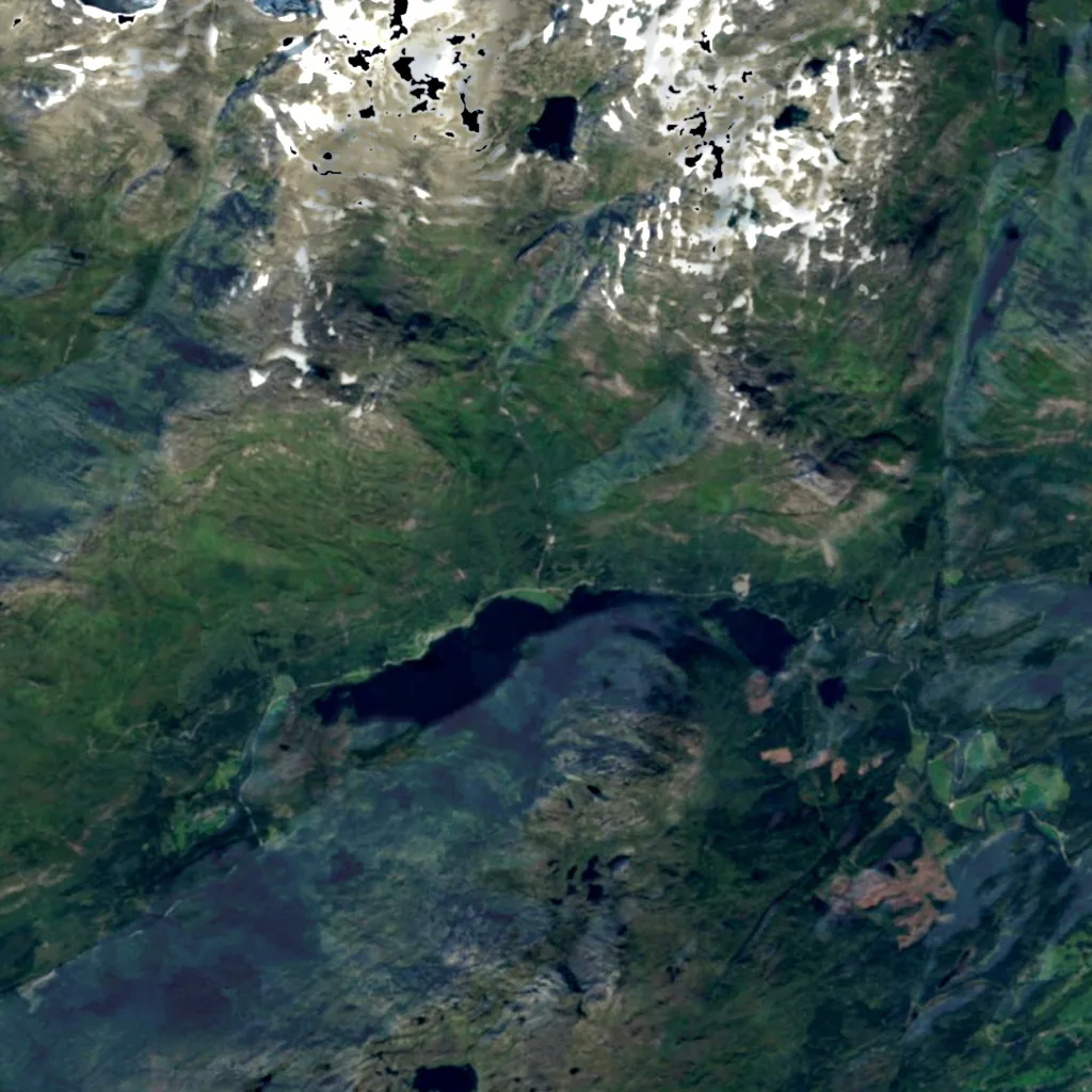 Espelandsfossen seen from above (Sentinel-2)