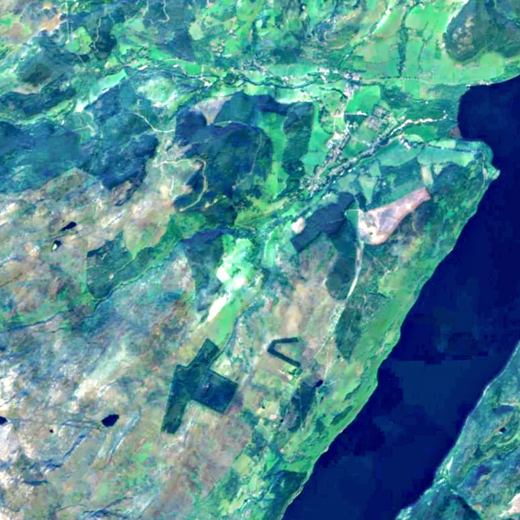 Falls of Divach seen from above (Sentinel-2)