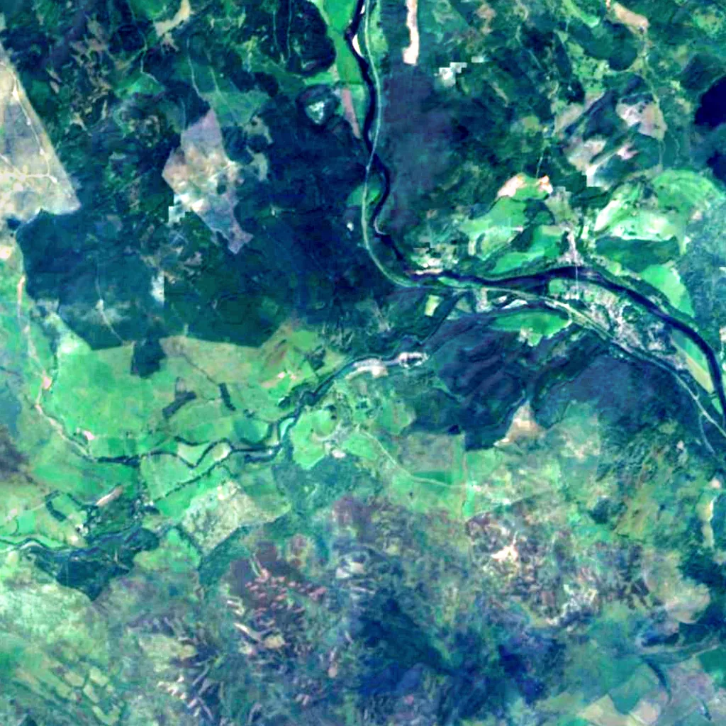 Falls of the Braan seen from above (Sentinel-2)
